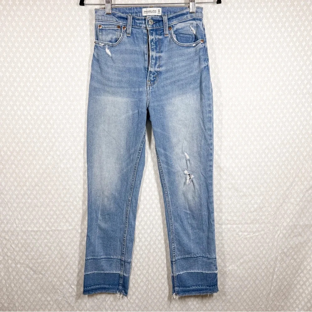 Abercrombie & Fitch Curve Love Ultra High Rise Ankle Straight Jeans